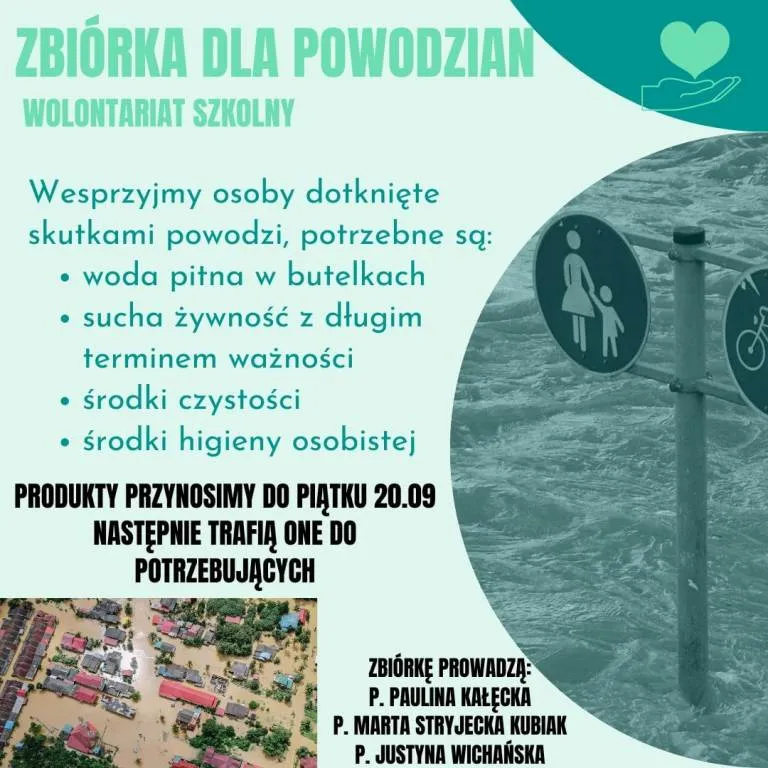 Zbiórka dla powodzian - plakat