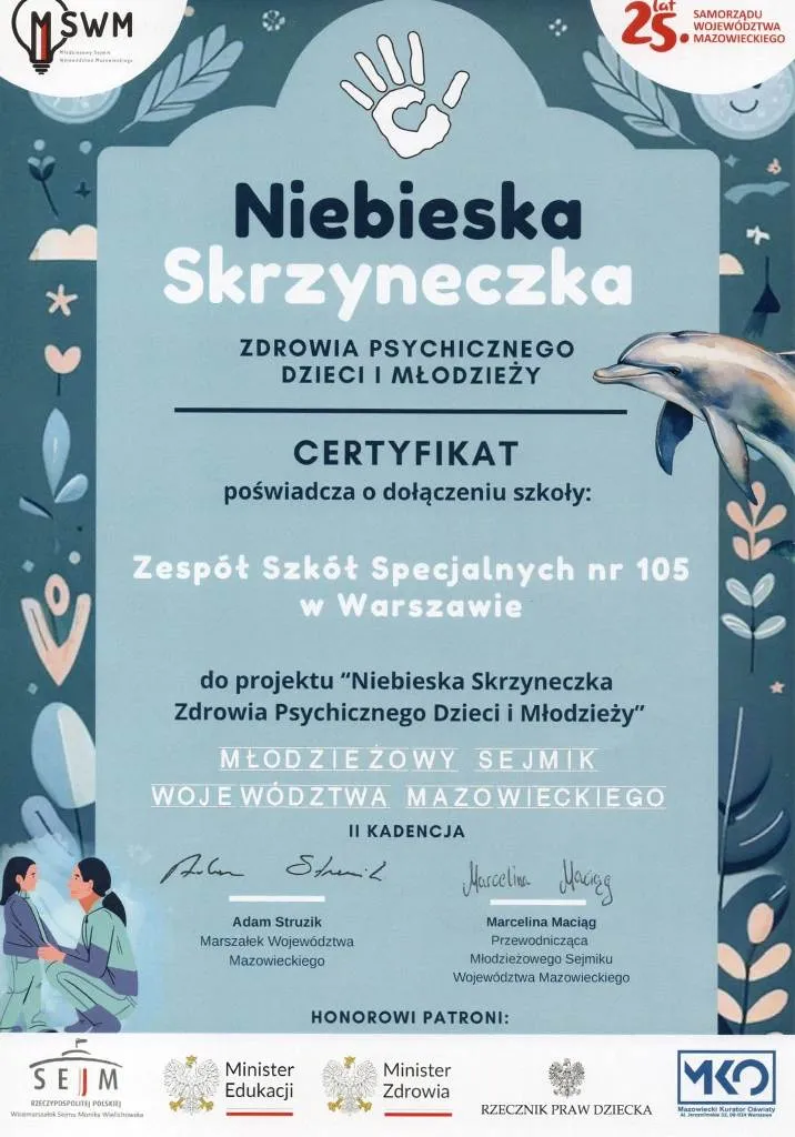 „Niebieska Skrzyneczka Zdrowia Psychicznego Dzieci i Młodzieży”